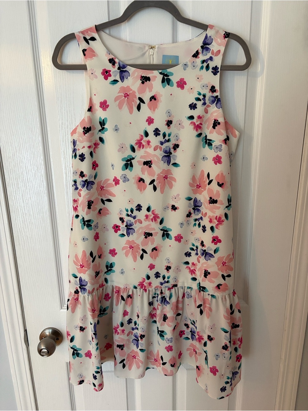 CeCe Watercolour Floral Drop Waist Dress